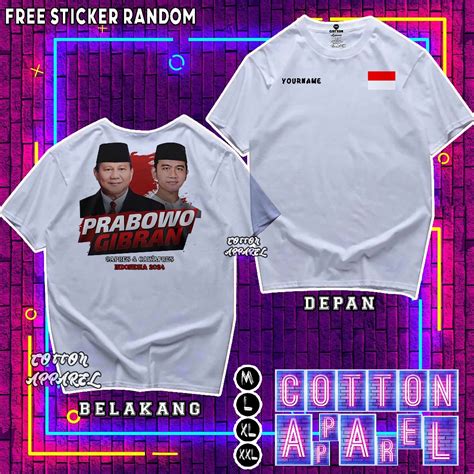 Jual Baju Kaos Prabowo Gibran Calon Presiden Dan Wakil Presiden