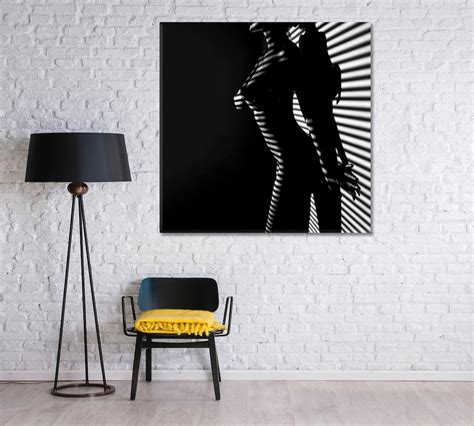 Impression Sur Toile Femme Nue Corps Sensuel Nu Noir Et Blanc Abstrait