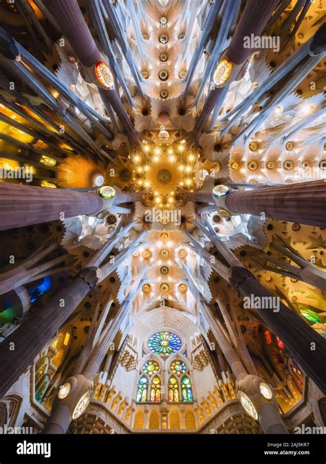 Sagrada Familia Kathedrale Innen Barcelona Fotos Und Bildmaterial In