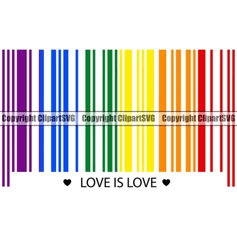 Gay Rainbow Flag Bar Code Pride Love Symbol LGBT Pride Right Etsy