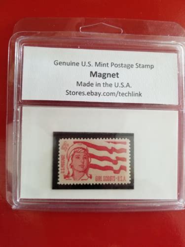 Genuine Unused US Postage Stamp MAGNET Girl Scouts 1962 Issue 4 Cents