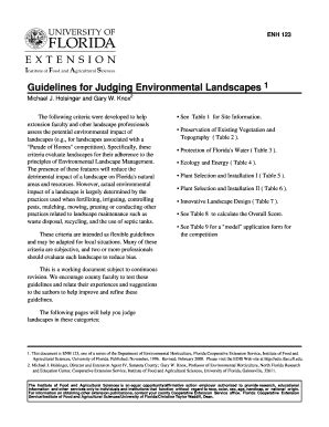 Fillable Online Guidelines For Judging Environmental Landscapes Fax