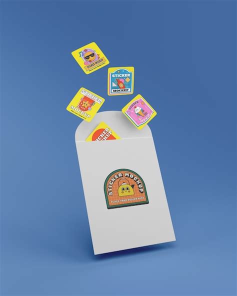 Premium Psd Sticker Pack Mockup Design