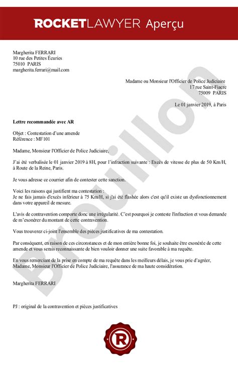 Contester Une Amende Lettre De Contestation