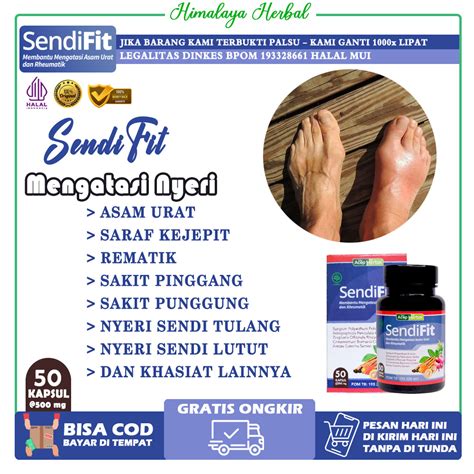 Jual SendiFit Acep Herbal Obat Asam Urat Nyeri Sendi Tulang Lutut