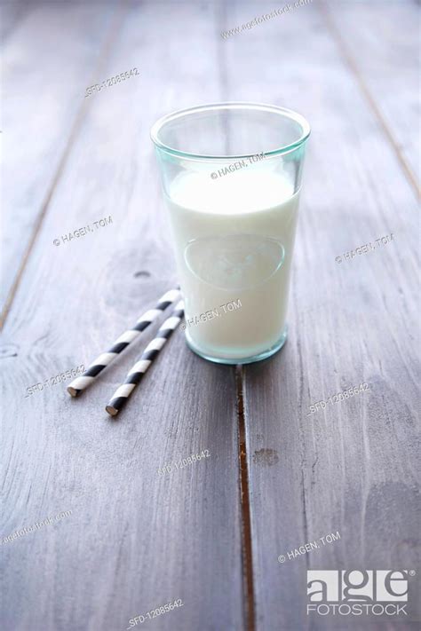 Glass of milk glass with straws, Stock Photo, Picture And Rights ...