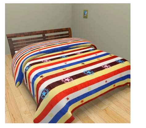 Multicolor Flannel Blanket Top Sheet Bed Cover Double At Rs Piece