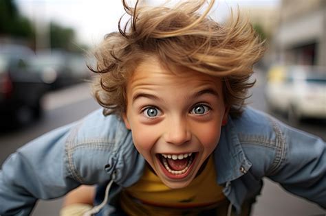 Premium Ai Image A Boy With His Mouth Open