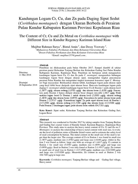 Kandungan Logam Cr Cu Dan Zn Pada Daging 1463777e Pdf