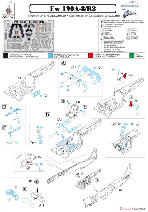 Fw 190A 8 R2 Weekend Parts Set Plastic Model Assembly Guide1