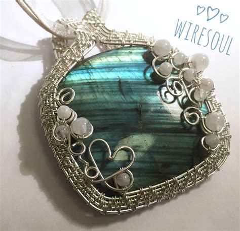 Wire Wrapped Jewerly Wire Wrapped Pendant Giant Labradorit With