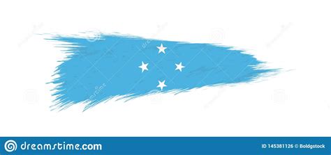 Bandera De Micronesia En Movimiento Del Cepillo Del Grunge Ilustración