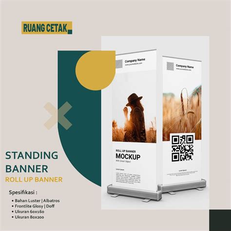 Jual Cetak Roll Up Banner Custom Murah Print Roll Banner Standing