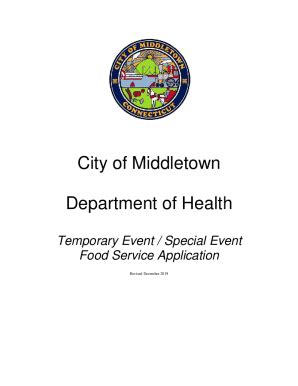 Fillable Online City Of Middletown Department Of Health Fax Email Print