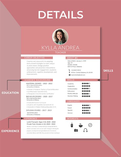 Creative Teacher Resume Templates