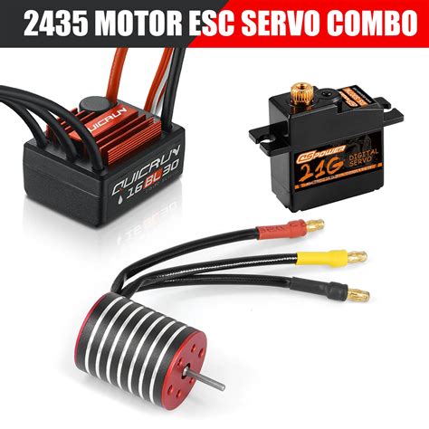 2430 2435 Waterproof Brushless Motor ESC Servo Combo For 1 14 1 16 RC