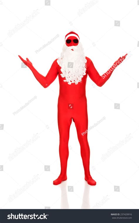 Full Length Santa Latex Clothing Showing Stock Photo 237429916