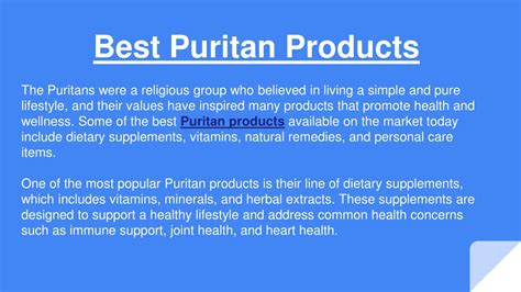 Ppt Best Puritan Products Yeoman Health And Wellness 1 Powerpoint