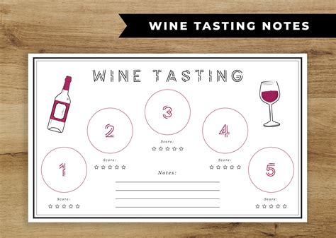 Wine Tasting Sheet Printable Blind Wine Tasting Winery Wine Etsy