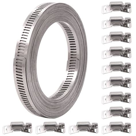 Buy Glarks 13Pcs 20 Feet Long Worm Gear Hose Clamp With Fasteners 304