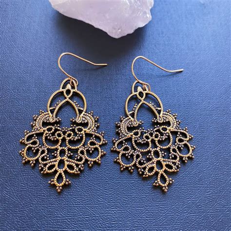 Gold Chandelier Earrings Chandelier Dangle Earrings Bohemian