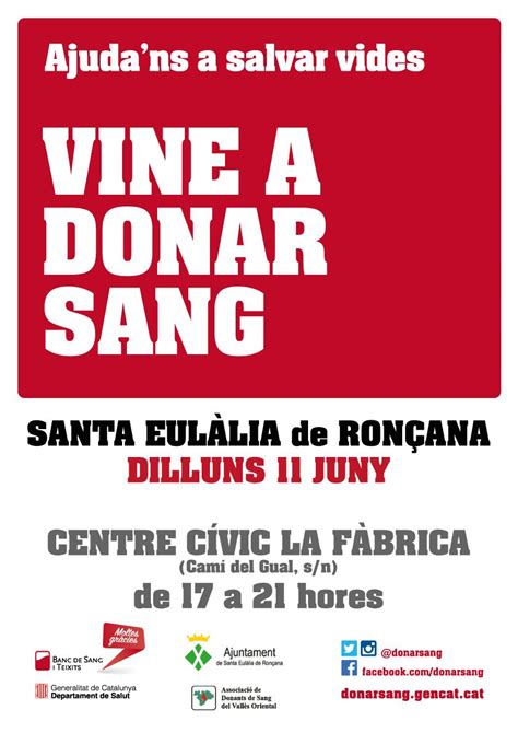 Donaci De Sang Ajuntament De Santa Eul Lia De Ron Ana