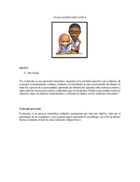 Definicion De Evaluacion Educativa Pdf