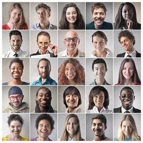 Collage Of Different Peoples Portraits — Stock Photo © Olly18 156460240