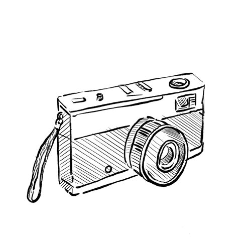 Vintage 35mm Slr Film Camera Drawing Behance