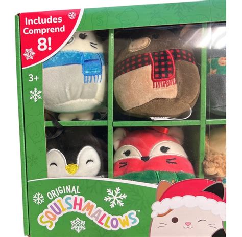 Kellytoy Squishmallows 4 Inch Christmas Holiday Ornament Set Soft Plush Toy Winter Theme 8