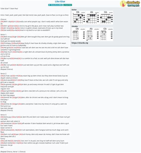 Hợp âm: Like Glue - cảm âm, tab guitar, ukulele - lời bài hát | chords.vip