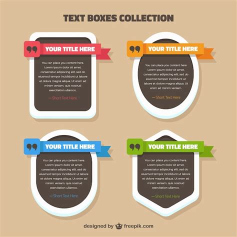 Colección de cajas de texto Vector Gratis