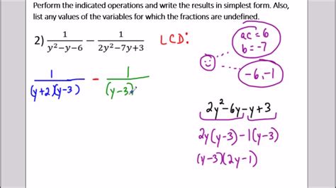 Adding Subtracting Rational Expressions Guided Lesson