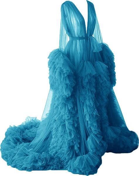 N C Womens Tulle Robe Shoot Wearing A Robe Of See Through Tulle Long