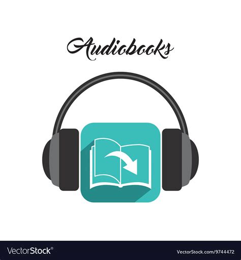 Book And Headphone Icon Audiobooks Design Vector Image