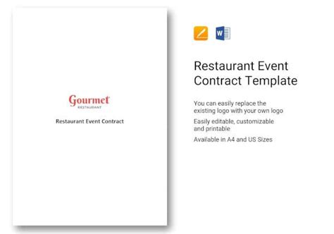 6 Restaurant Event Contract Templates For Restaurant Cafe And Bakery Psd Doc