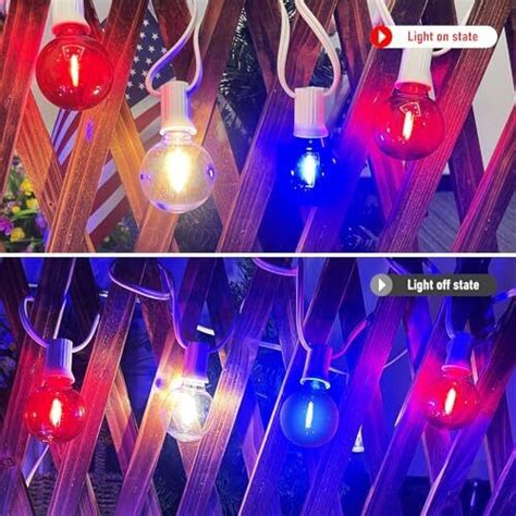 Red White And Blue Led Lights25ft Led Waterproof 4th Of July Lights