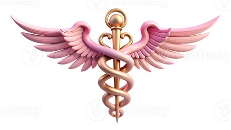 Caduceus Medical 3d Symbol Medical Snakes Wings Wand As Medicine