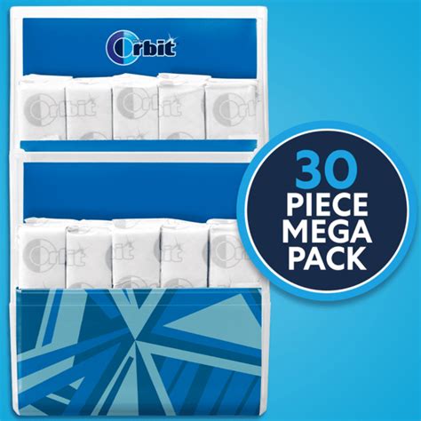 Orbit Peppermint Sugarfree Chewing Gum 30 Piece Mega Pack Orbit Gum