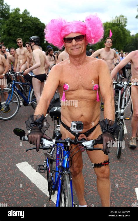 London UK 14 Juni 2014 Nackte Radfahrer Radsport In World Naked