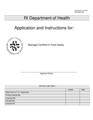 Fillable Online Health State Ri Gov RI Department Of Health Application