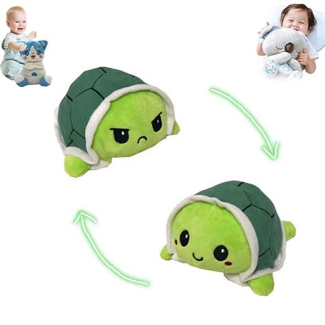 Clearannce The Original Reversible Turtle Plushie Green Cute Sensory