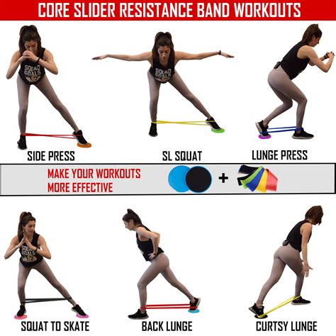 Fitsy Core Resistance Training Set Includes 5 Resistance Loop Bands And 2 Core Gliding Disc