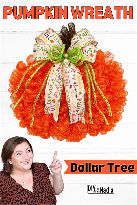 Dollar Tree Pumpkin Wreath DIY Tutorial Deco Mesh Method In 2024