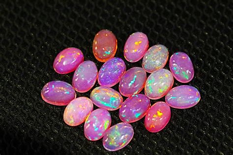 Natural Pink Opal Gemstone Oval Cabochon Stone Pink Opal Etsy Uk