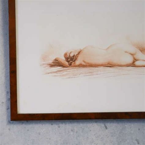 Jean Vyboud Reclining Nude Original Pencil Signed Etching Circa