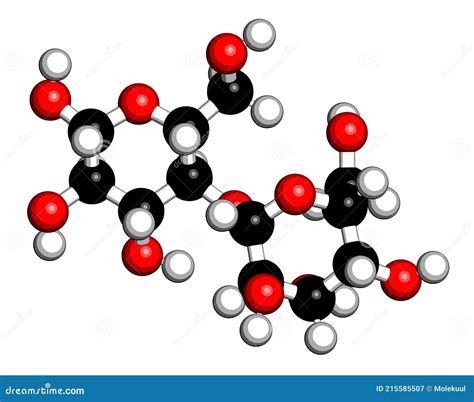 Lactose Milk Sugar Molecule 3d Rendering Atoms Are Represented As Spheres With Conventional