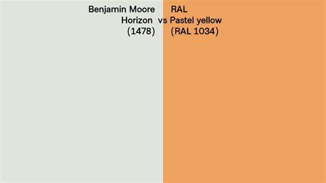 Benjamin Moore Horizon 1478 Vs RAL Pastel Yellow RAL 1034 Side By