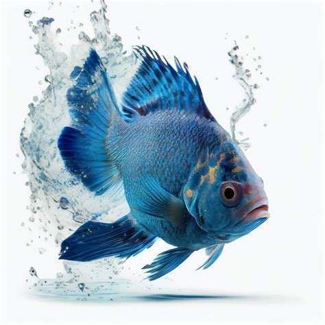 Premium Photo A Blue Fish With Yellow Markings And Blue Markings Is