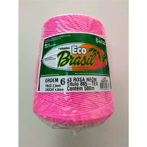 BARBANTE ECO BRASIL COLORIDO N 6 700g 580m COR 43 ROSA NEON Shopee